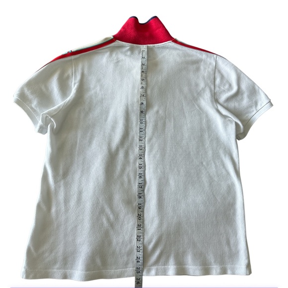Gucci Men White Polo Shirt with Navy Collar and Striped Trim XL - Picture 4 of 16